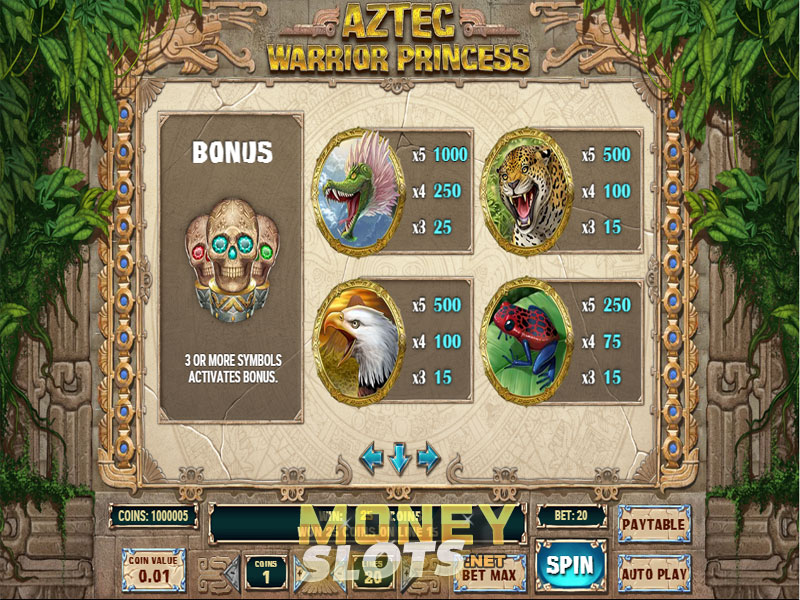 Aztec warrior slot machine game